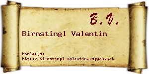 Birnstingl Valentin névjegykártya